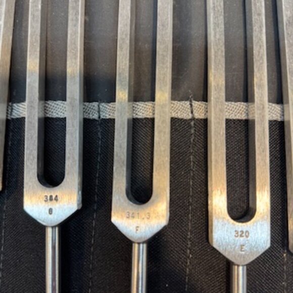 Set of 9 Medivibe Tuning Forks + Om Tuner – Sound Therapy & Chakra Healing Tools - Picture 4 of 7